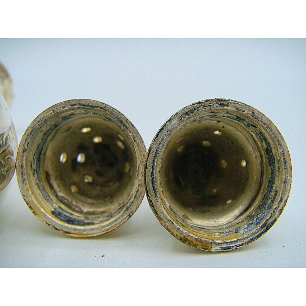 Salt and Pepper Shakers Silver Tone Made in USA #803 Regal MCM Glam Dinner Set 2 - Picture 12 of 12